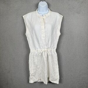 James Perse Shirt‎ Dress Womens 2 White Linen Drawstring Waist Basic Capsule